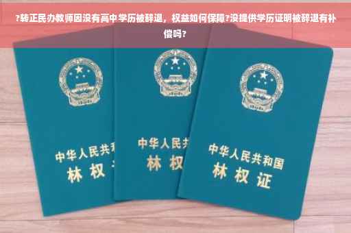 ?转正民办教师因没有高中学历被辞退，权益如何保障?没提供学历证明被辞退有补偿吗?