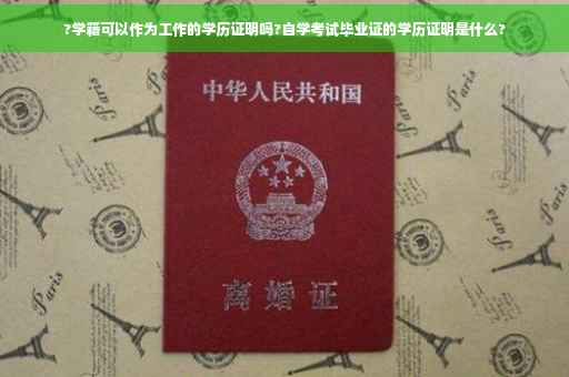 ?学籍可以作为工作的学历证明吗?自学考试毕业证的学历证明是什么?