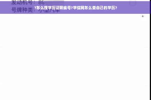 ?怎么搜学历证明编号?学信网怎么查自己的学历?