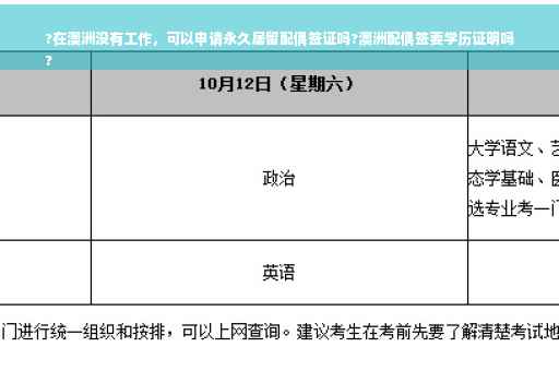 ?在澳洲没有工作，可以申请永久居留配偶签证吗?澳洲配偶签要学历证明吗
?