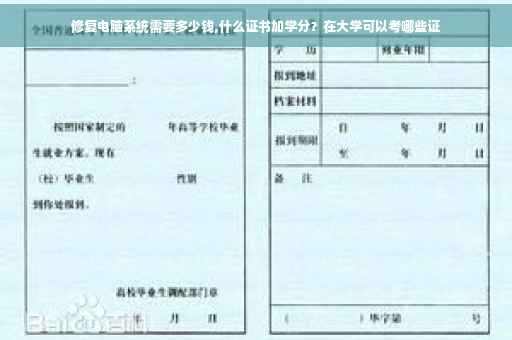 修复电脑系统需要多少钱,什么证书加学分？在大学可以考哪些证