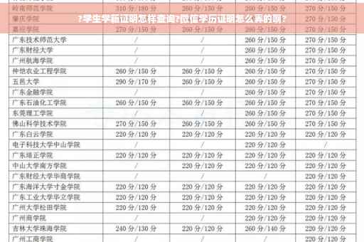 ?学生学籍证明怎样查询?微信学历证明怎么弄的啊?