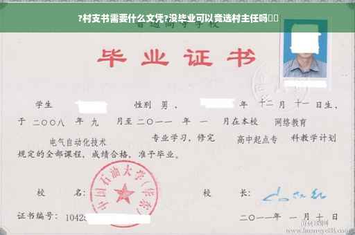 ?村支书需要什么文凭?没毕业可以竞选村主任吗⚡️