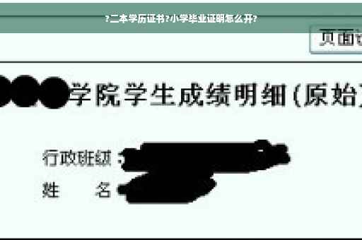 ?二本学历证书?小学毕业证明怎么开?
