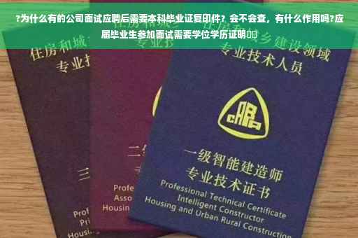 ?为什么有的公司面试应聘后需要本科毕业证复印件？会不会查，有什么作用吗?应届毕业生参加面试需要学位学历证明⚡️