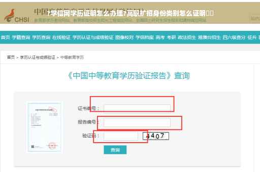 ?学信网学历证明怎么办理?高职扩招身份类别怎么证明⚡️