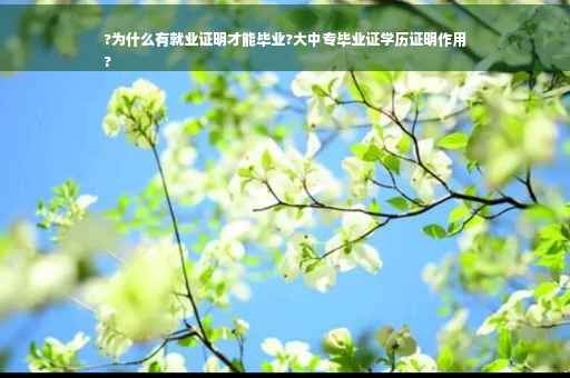 ?为什么有就业证明才能毕业?大中专毕业证学历证明作用
?