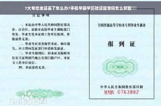 ?大专毕业证丢了怎么办?手机学籍学历验证报告码怎么获取⚡️