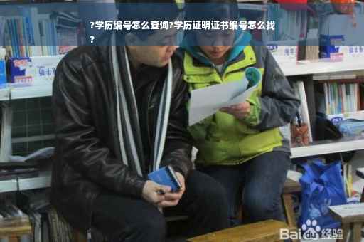 ?学历编号怎么查询?学历证明证书编号怎么找
?