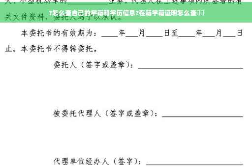 ?怎么查自己的学籍和学历信息?在籍学籍证明怎么查⚡️