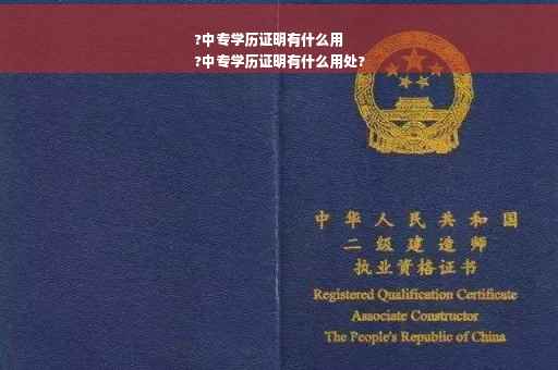 ?中专学历证明有什么用
?中专学历证明有什么用处?