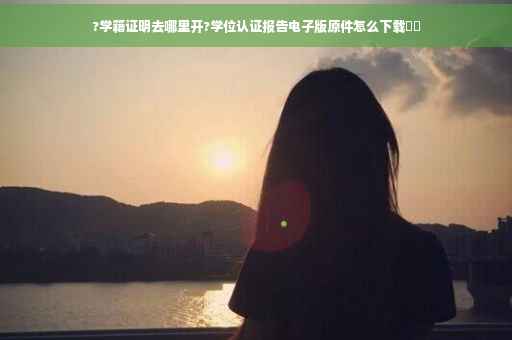?学籍证明去哪里开?学位认证报告电子版原件怎么下载⚡️
