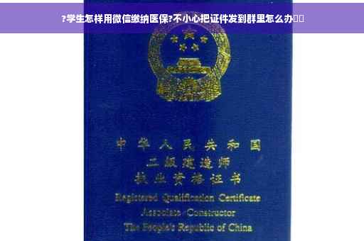 ?学生怎样用微信缴纳医保?不小心把证件发到群里怎么办⚡️