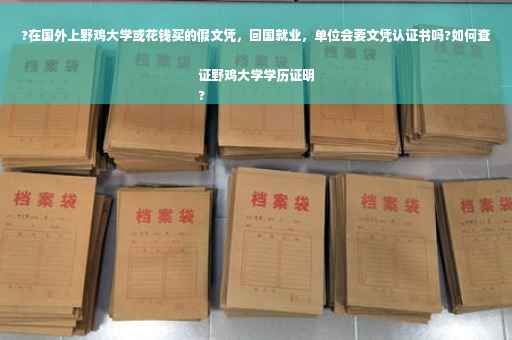 ?在国外上野鸡大学或花钱买的假文凭，回国就业，单位会要文凭认证书吗?如何查证野鸡大学学历证明
?