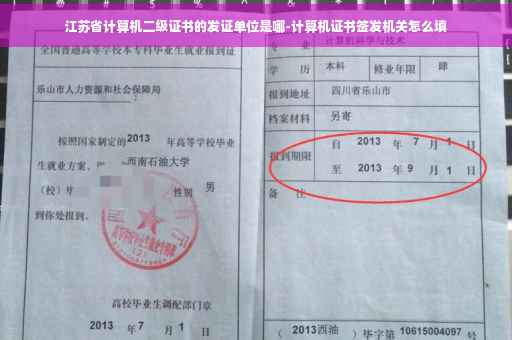 江苏省计算机二级证书的发证单位是哪-计算机证书签发机关怎么填