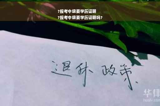 ?报考中级要学历证明
?报考中级要学历证明吗?
