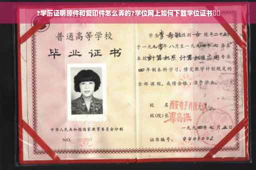 ?学历证明原件和复印件怎么弄的?学位网上如何下载学位证书⚡️