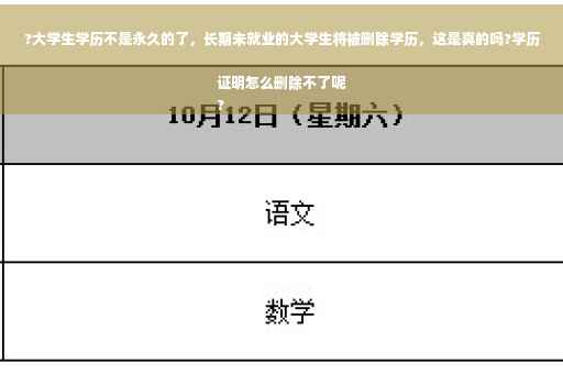 ?大学生学历不是永久的了，长期未就业的大学生将被删除学历，这是真的吗?学历证明怎么删除不了呢
?