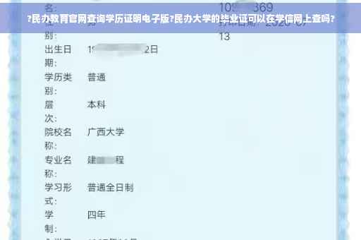 ?民办教育官网查询学历证明电子版?民办大学的毕业证可以在学信网上查吗?