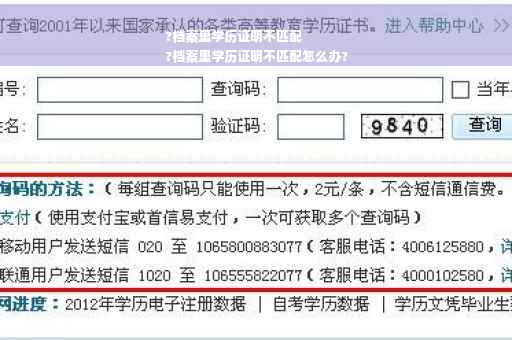 ?档案里学历证明不匹配
?档案里学历证明不匹配怎么办?