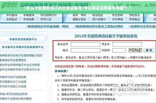 ?怎么才能查到自己的毕业证编号?学历验证证明编号是哪个⚡️