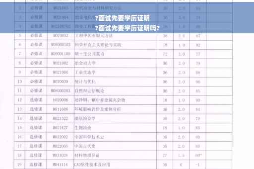 ?面试先要学历证明
?面试先要学历证明吗?