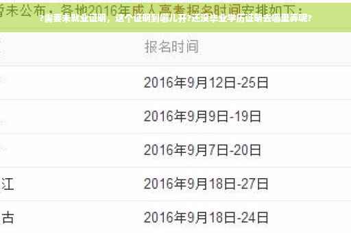 ?需要未就业证明，这个证明到哪儿开?还没毕业学历证明去哪里弄呢?
