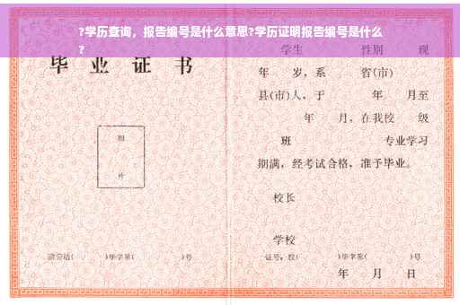 ?学历查询，报告编号是什么意思?学历证明报告编号是什么
?