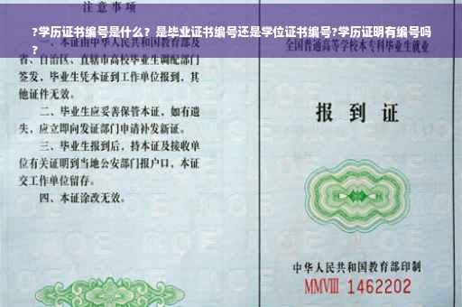 ?学历证书编号是什么？是毕业证书编号还是学位证书编号?学历证明有编号吗
?