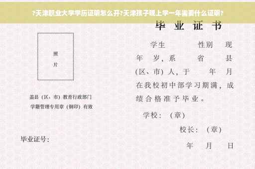 ?天津职业大学学历证明怎么开?天津孩子晚上学一年需要什么证明?