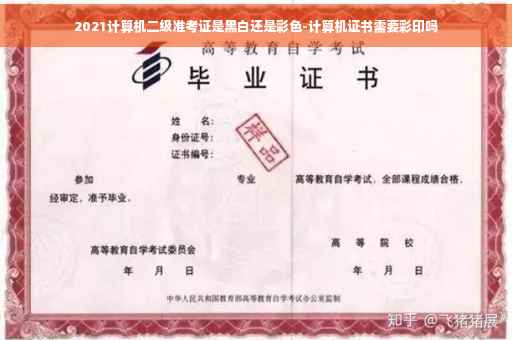 2021计算机二级准考证是黑白还是彩色-计算机证书需要彩印吗