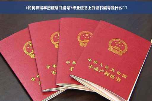 ?如何获得学历证明书编号?毕业证书上的证书编号是什么⚡️