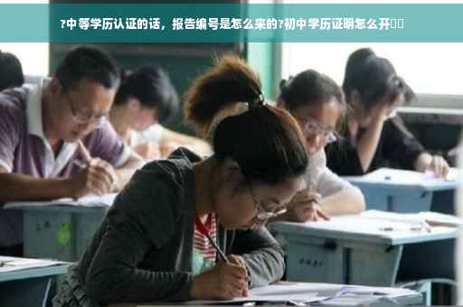 ?中等学历认证的话，报告编号是怎么来的?初中学历证明怎么开⚡️
