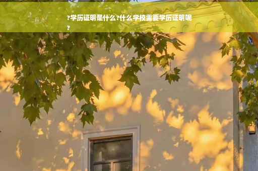 ?学历证明是什么?什么学校需要学历证明呢
?