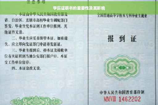 学历证明书的重要性及其影响