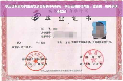 学历证明编号的重要性及其相关事项解析，学历证明编号详解，重要性、相关事项全解析