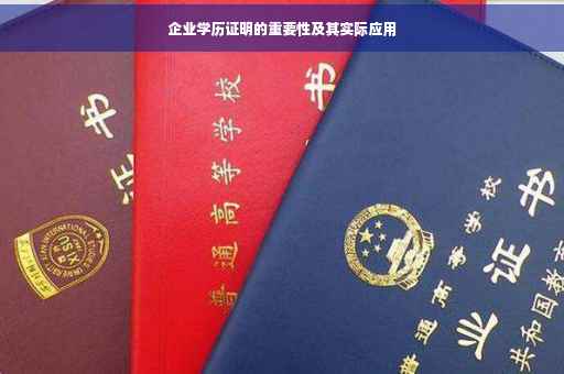 企业学历证明的重要性及其实际应用