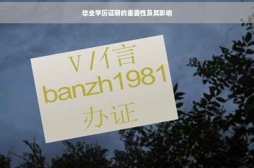 毕业学历证明的重要性及其影响