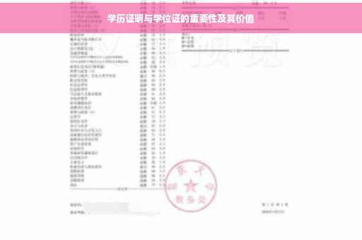 学历证明与学位证的重要性及其价值