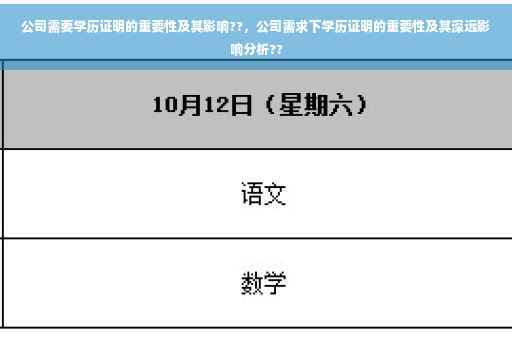 公司需要学历证明的重要性及其影响??，公司需求下学历证明的重要性及其深远影响分析??