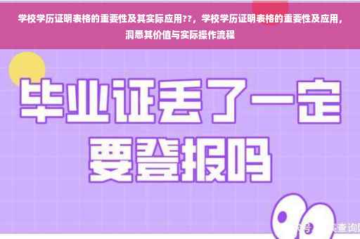 学校学历证明表格的重要性及其实际应用??，学校学历证明表格的重要性及应用，洞悉其价值与实际操作流程
