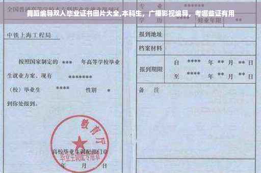 舞蹈编导双人毕业证书图片大全,本科生，广播影视编导，考哪些证有用