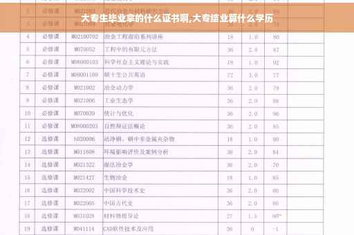 大专生毕业拿的什么证书啊,大专结业算什么学历
