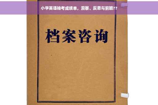 小学英语抽考成绩单，洞察、反思与前瞻??
