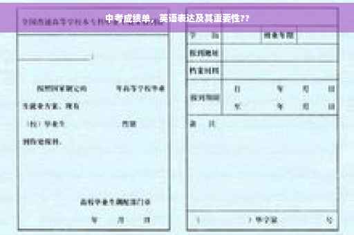 中考成绩单，英语表达及其重要性??