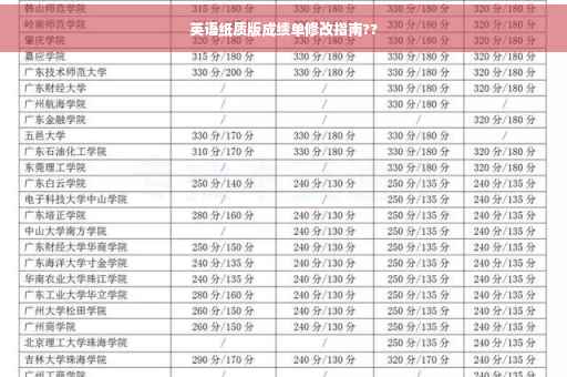 英语纸质版成绩单修改指南??