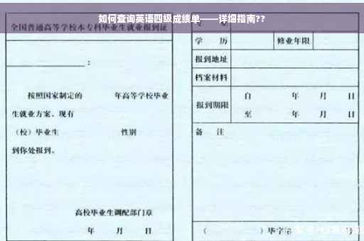 如何查询英语四级成绩单——详细指南??