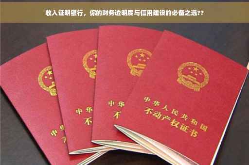 收入证明银行，你的财务透明度与信用建设的必备之选??