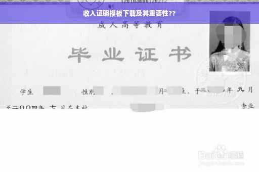 收入证明模板下载及其重要性??