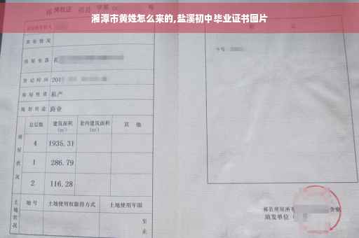 湘潭市黄姓怎么来的,盐溪初中毕业证书图片